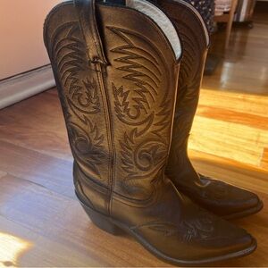 Size 7 Black Real Leather Boots